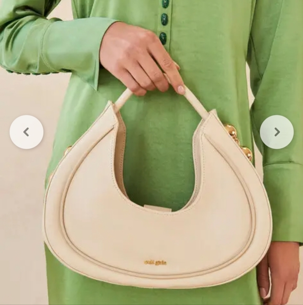 Cult Gaia Zabelle Leather Shoulder Bag  Off-white New With Tags - Picture 2 of 9